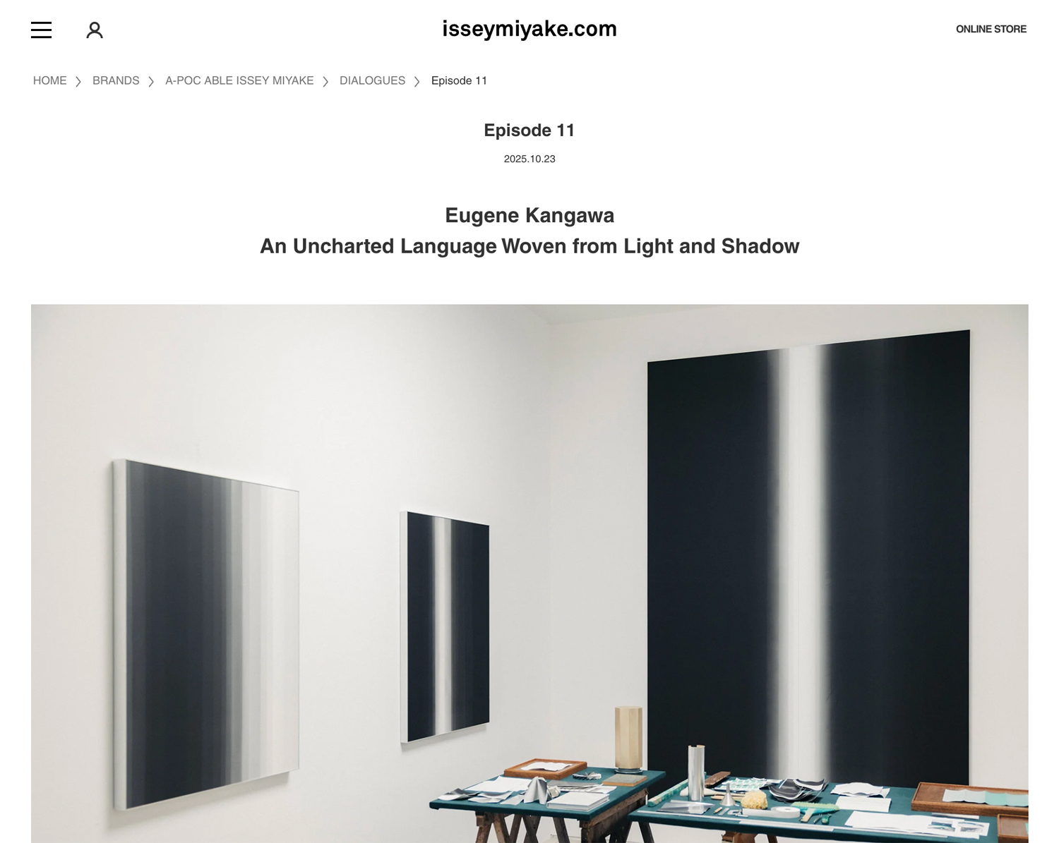 Interview article featuring Eugene Kangawa/Eugene Studio